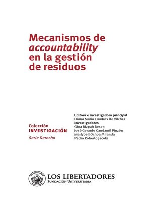cover image of Mecanismos de accountability en la gestión de residuos